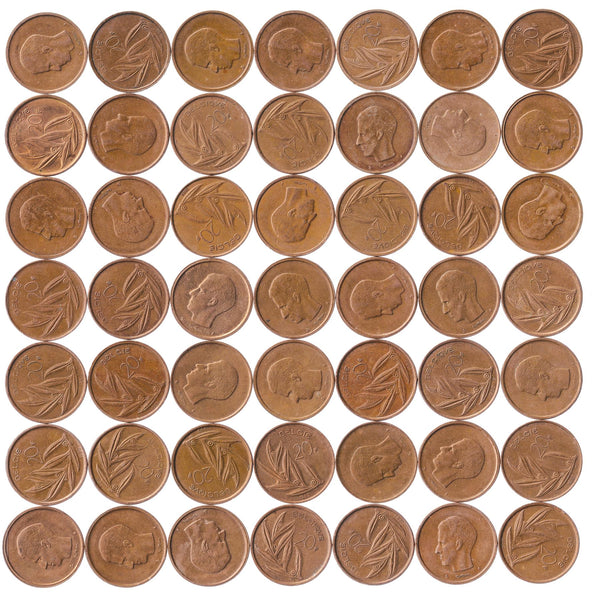 Belgium 20 Francs | 100 Coins | Baudouin I Belgie | Scales | Angel | 1980 - 1993