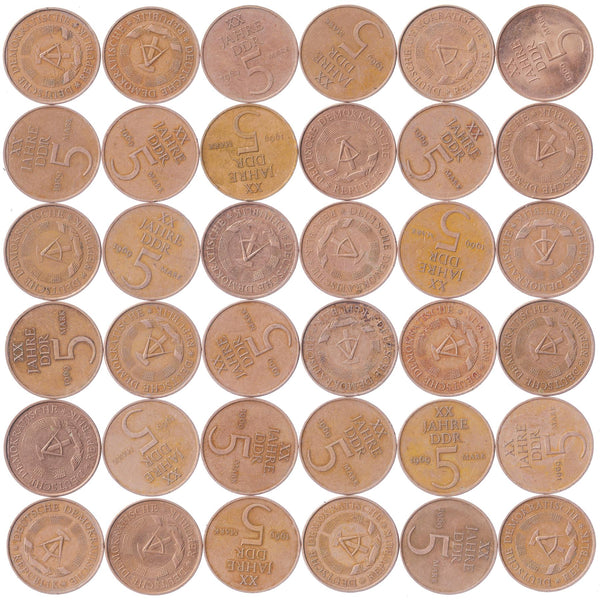 East German 5 Mark | 100 Coins | 20 Years of GDR | Deutsche Demokratische | 1969