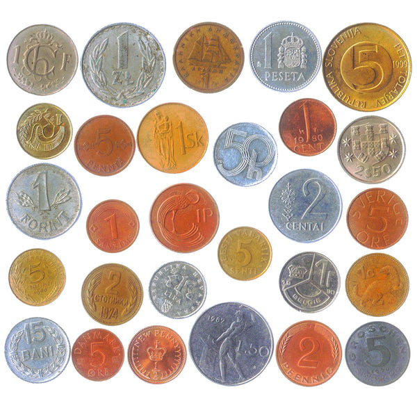 Lot of 28 Different Coins From Each European Union Country Pre - Euro Collection