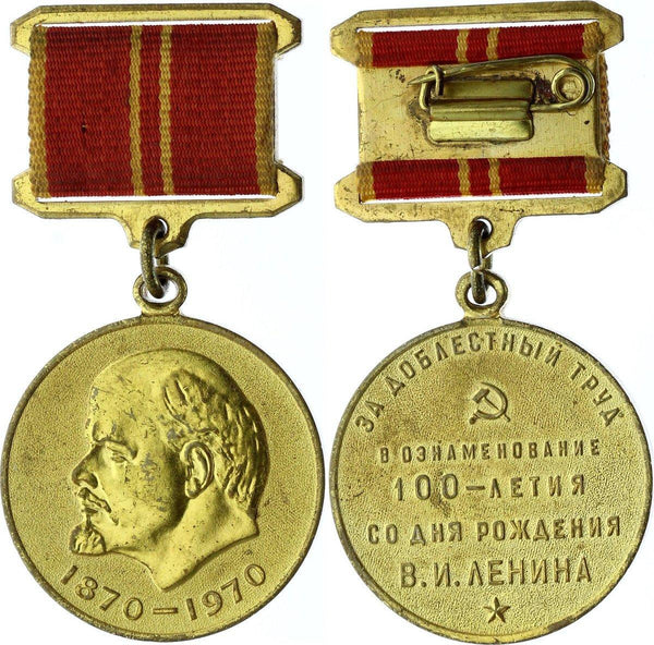 Original Soviet Russian Labour Award Medal 100Th Anniversary of Lenin's Birth