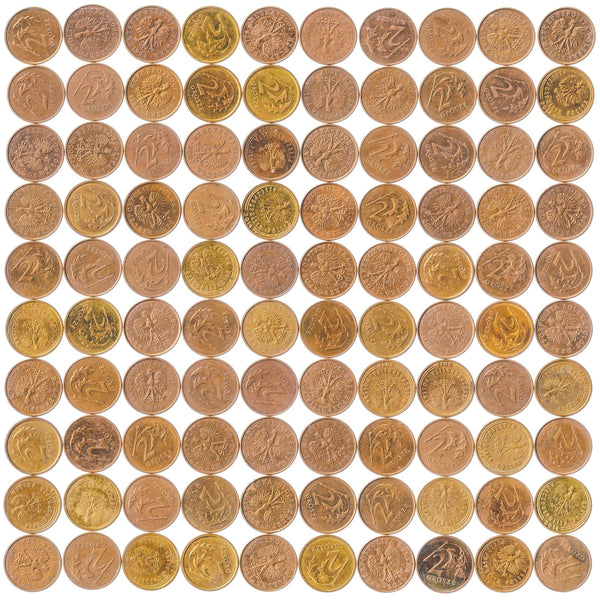 Polish 2 Grosze | 100 Coins | Oak Leaf | Eagle | Poland | 1990 - 2014