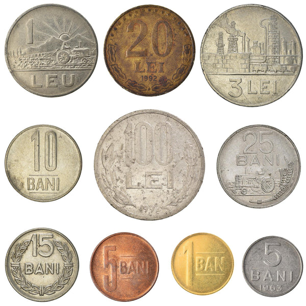 Romania 10 Mixed Coins |Romanian Currency | Lei | Leu | Ban | Bani | 1948 - 2018