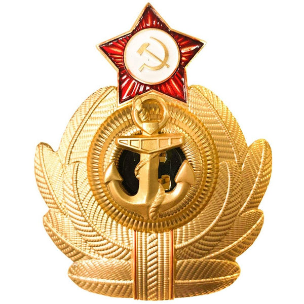 Soviet Union Army Navy Badges Gold and Silver Anchor Cap Cockades Hat Insignias Ship Engineer Service Officer of The USSR