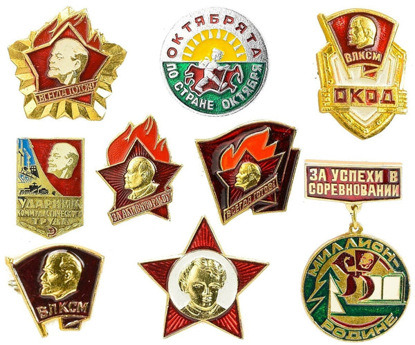 Soviet Union Enamel Pins Vladimir Lenin Pioneer Badges Real Insignias from USSR