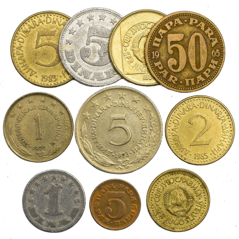 Yugoslavia 10 Mixed Coins Dinar | Six stars | 1945